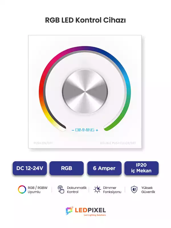 12-24 Volt RGB Dijital Ekran Duvar Tipi LED Kontrol Cihazı