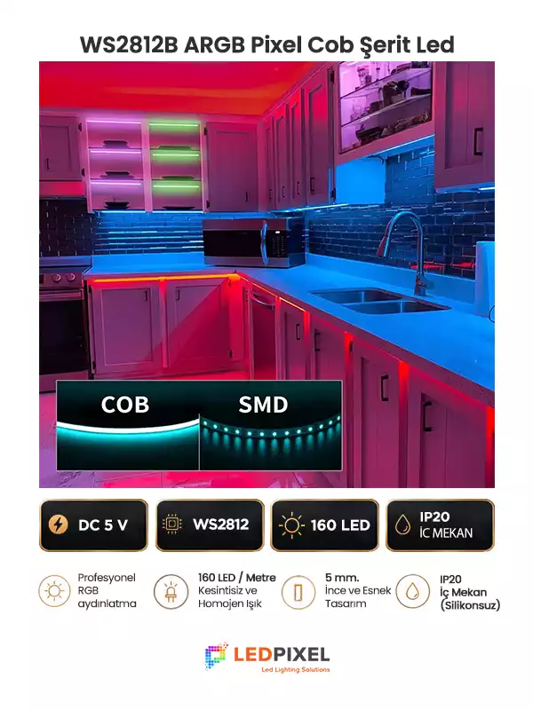 5V WS2812B COB RGB Pixel LED